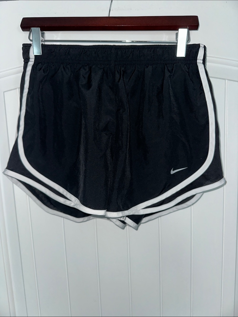 Nike Black Shorts with White Trim and Swoosh